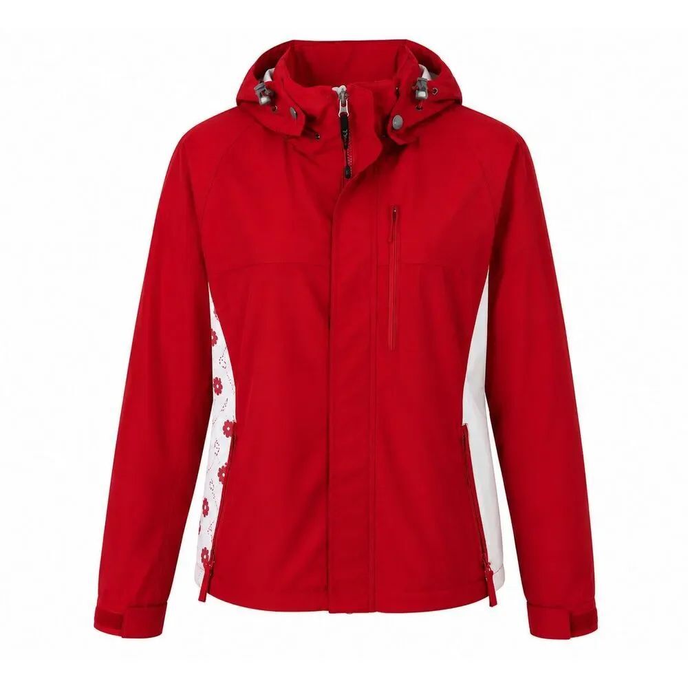 Tactic Women Ski Jacket Sz M Red Waterproof Detachable Hood Snowboard Insulated